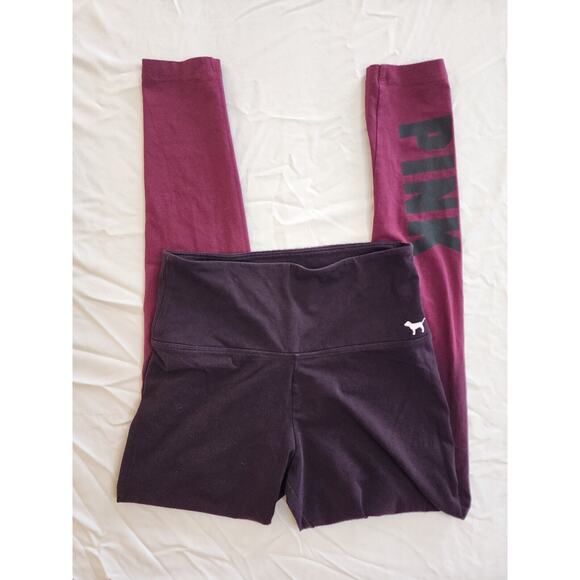 Pink/Victoria's Secret Athletic Leggings Pink/maroon Small - Picture 1 of 5